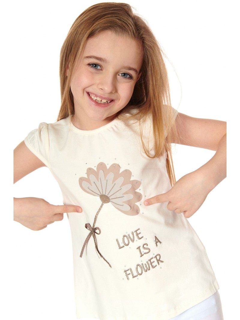 Girls\' blouse with cream application NDZ81380 - Online store - Boutique